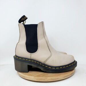 Dr Martens Cadence Boots Womens 6 Leather Block Heeled Chunky Shoes